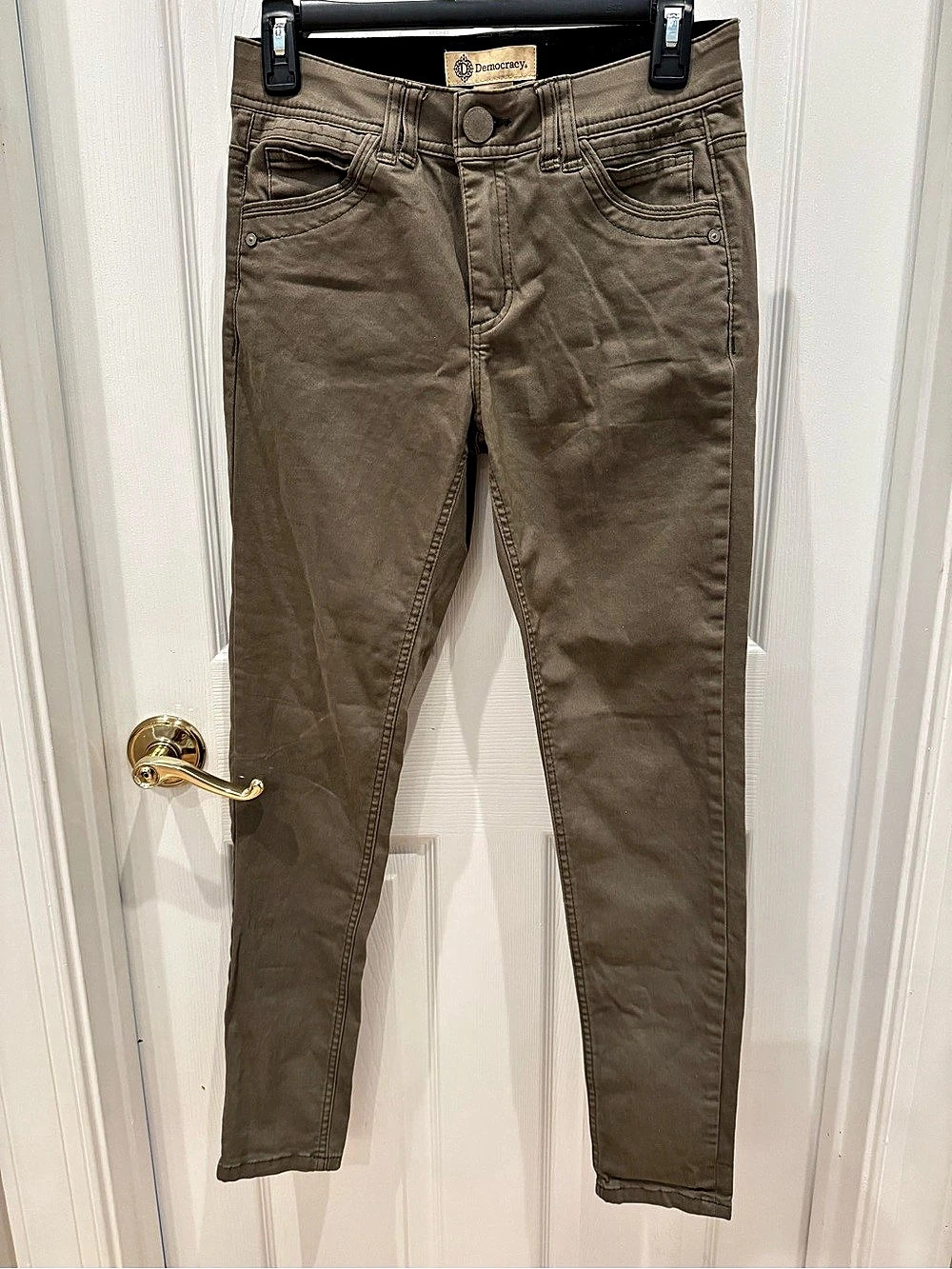 Democracy "Ab"solution Skinny Pants Khaki Green Size 2